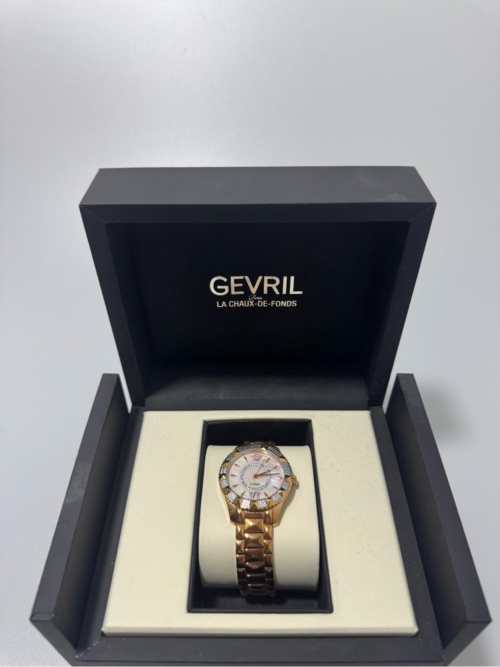 Gevril GV2 Venice Diamond Quartz Watch Rose Gold